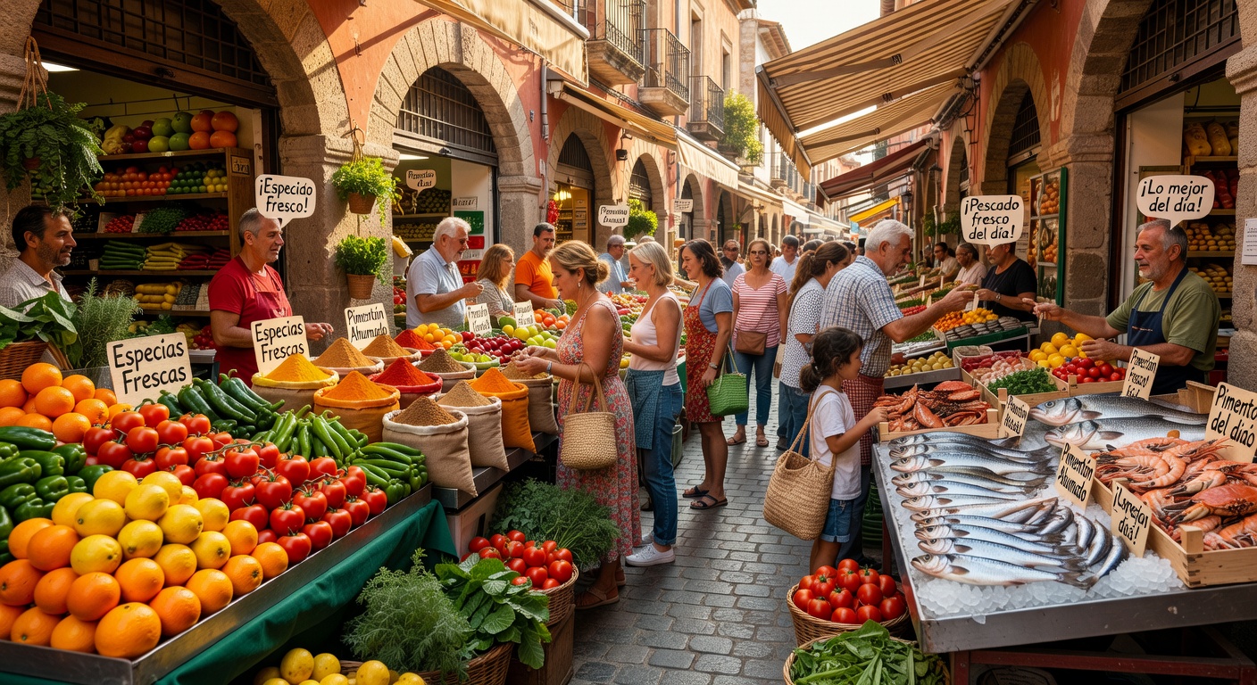 Mercado de ingredientes frescos